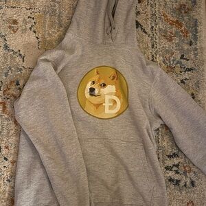 🐕 Doge Meme Hoodie – Gray Pullover Sweatshirt